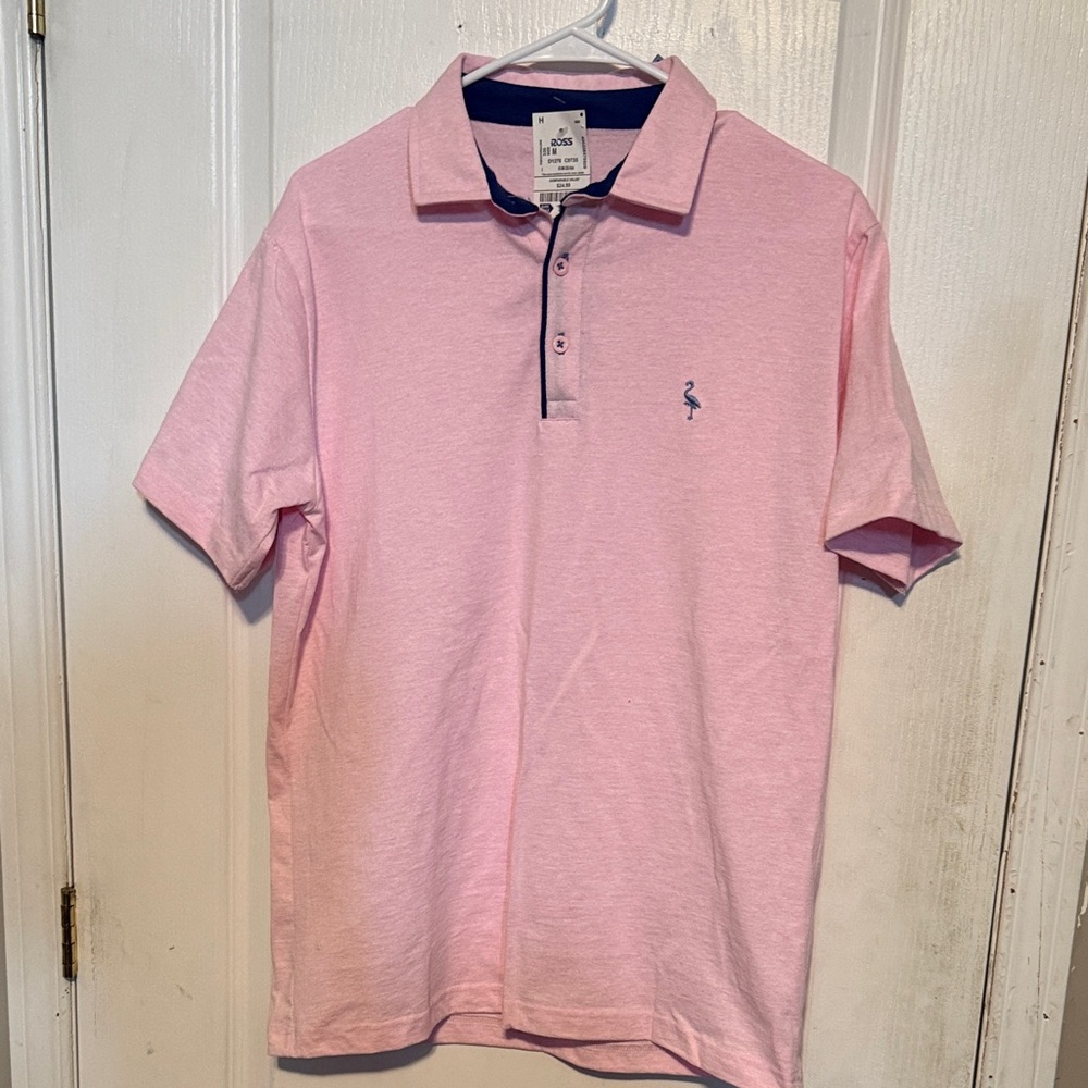 Izod Light Pink Polo Shirt with Embroidered Detail